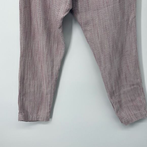 Free People Light At Sunrise Paperbag Pants Size 6 Cropped Super High Rise Strip - Picture 14 of 16